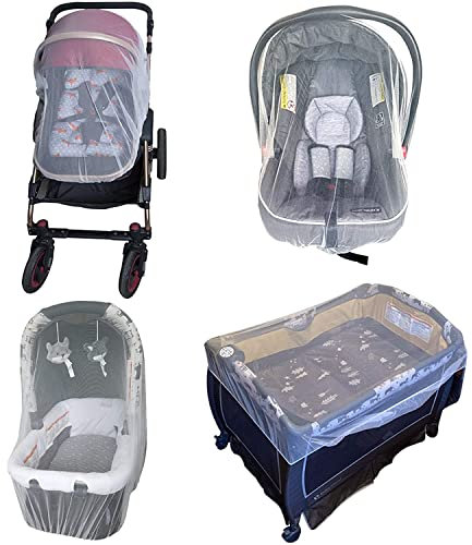 Enovoe Baby Moskitonetz für Kinderwagen - Robustes Insektenschutznetz für Kinderwagen, Babywiegen, Wiegen, Spielhöfen, Pack N Plays und tragbares Mini-Kinderbett - Weiß