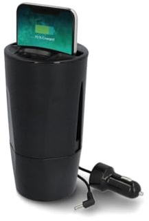 CARTREND 12 Volt Wireless Ladebecher für das Auto zum Laden von Smartphones max. Output 5 A, inkl. USB- und Typ-C Anschluss