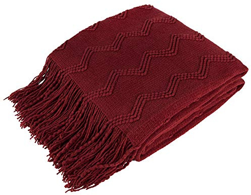PAVILIA Strickdecke für Couch und Bett, weiche gestrickte Sofa-Decke im Landhausstil für das Wohnzimmer, leichte dekorative Herbstdecke für Sessel, strukturierte Boho-Decke für den Außenbereich, 127 x