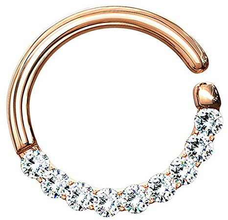 Taffstyle Piercing Continuous Biegbarer Ring mit Kristallen für Ohr Nase Lippe Intim