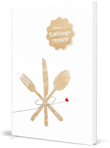 Kipitan Großes XXL Rezeptbuch zum selberschreiben - Weiß/Beige, DIN A4 | Made in Germany, 102 Rezeptseiten: DIY Kochbuch zum ausfüllen: Hardcover mit Inhaltsverzeichnis, Register & Lesezeichen