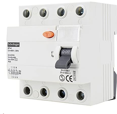 asvendo Schelinger - Interruttore differenziale/interruttore FI, 4 poli, 25 A, 30 mA