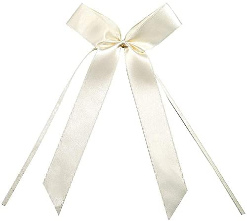 Dingzing 50 Stück Cremeweiß Schleifen Hochzeit Deko Vintage Antennenschleifen Autoschleifen Set für Auto Hochzeit Deko Tischdeko Zimmerdeko besondere Anlässe Feste