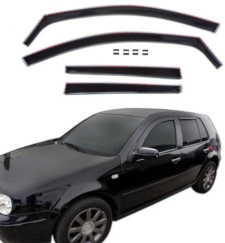 SCOUTT J&J Automotive GP Windabweiser passend für Volkswagen Golf 4 Schrägheck/Kombi 1997-2004 4tlg, Vorne und Hinten Regenabweiser Passform Getönt Schwarz