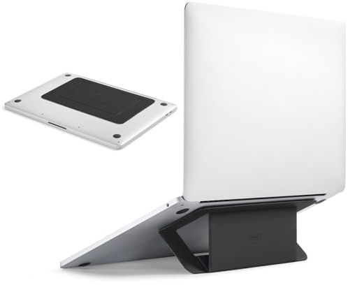 MOFT Support pour Ordinateur Portable Invisible Airflow avec Conception Ouverte pour la Dissipation de la Chaleur, Double Angle réglable, réutilisable et sans résidus, Compatible avec 16 (Noir)