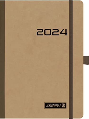 BRUNNEN Wochenkalender Modell 796 2024 2 Seiten = 1 Woche Blattgröße 14,8 x 20,8 cm braun