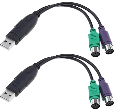 Create idea 2PCS PS2 a USB Adattatore PS2 tastiera e mouse a USB Cavi convertitore Y Splitter Adattatore Plug and Play Supporto PS2 Porta di KVM Switch 20 cm