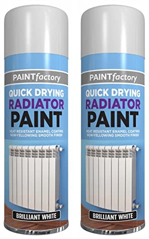 Optimal Products New 300ml White Radiator Spray Paint Heat Resistant Enamel Coating Quick Dry Aerosol (2)