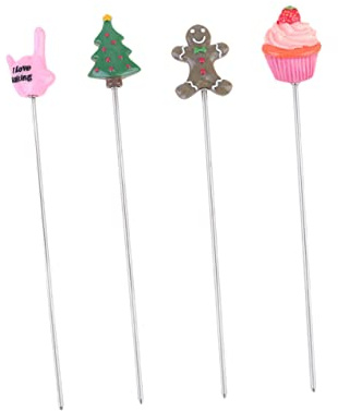 ifundom 4 St Bröd Testare Tårtprovare För Bakning Halloween Väska Fyllare Tårta Teststift Cupcake Skopa Kock Tårta Testare Hushållsbakningsverktyg Tårtspett Spetttestare Rostfritt Stål Kex