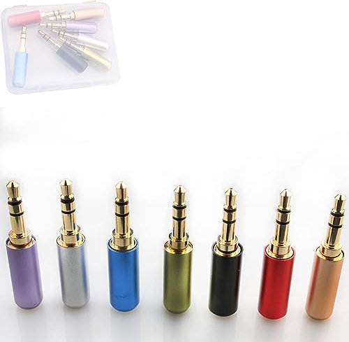 RUNCCI-YUN 7-Pack klinkenstecker 3,5 mm löten 3,5 mm Audio-Lötstecker,3,5-mm-Stereostecker 3,5 mm 3-polig vergoldet trs stecker für Reparatur und Ersetzen von DIY-Stereo-Kopfhörern