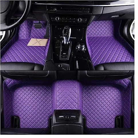 Automatten Auto Custom Leder Auto Matte Zubehör Für Toyota Für Aygo 2014 2015 2016 2017 2018 Auto Boden Matte Vollen Satz Auto Fussmatten Set (Farbe : Lila)