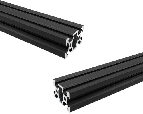 iYueMps 2 Stück 2040 Aluprofil 300mm V-Slot Aluminium Extrusion,Schwarz | 20x40mm Aluminium Profil Europäischer Standard Eloxierte Linearschiene Für DIY 3D-Drucker CNC-Maschine und Roboterbau