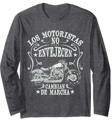 Motero divertido biker Motoristas hombre moto vintage regalo Manga Larga