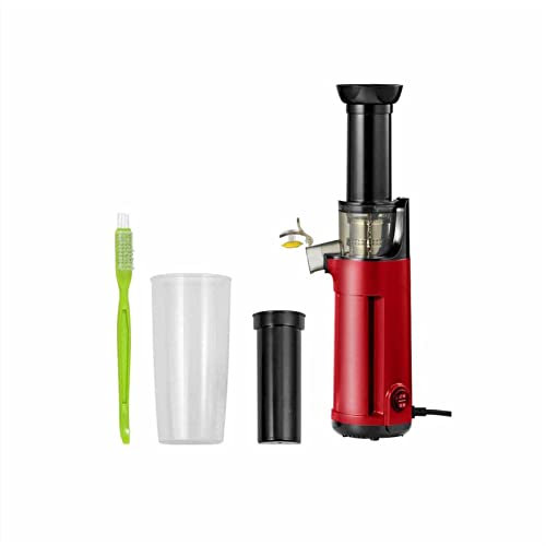 CRBUDY Máquina exprimidora, exprimidor Compacto de masticación Lenta, fácil de Limpiar, exprimidor de Prensa en frío con Cepillo, Taza, para apio, Jengibre, piña, Frutas y Verduras (Color