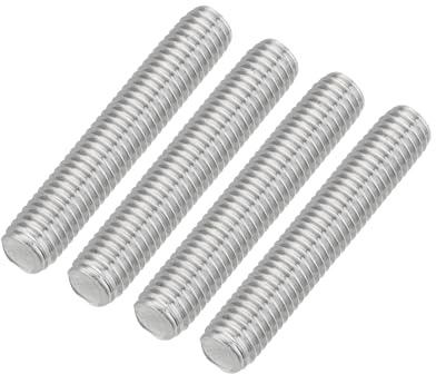 QUARKZMAN 4Stk Gewindestangen M8x45mm M8-1.25 Gewindestift | 304 Edelstahl Gewindestab mit Metrischem Vollgewinde für Möbel und Maschinenmontage