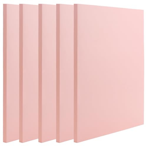 ZOENHOU 5 PCS 8.3 x 11.8 Inch Pink Large Rubber Stamp Carving Linoleum Blocks, Rectangle Creative Speedy Carve Block Engraving Crafts
