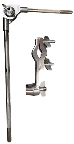JISADER Kuhglockenhalterstange, Kuhglockenklemmstange, professionelle Hardware, Metall-Schlaginstrumentenaufsatz für Trommel-Kuhglockenteile, Lange Stange