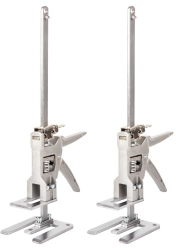 Guolich 2 Stück Arbeitssparende Armtürverwendung Plattenheber Schrankheber Klemmplatten-Nivelliersystem 880 lbs/400kg für Böden, Türen, Schrankinstallation Heber für Gipskartonplatten,Keine Skala