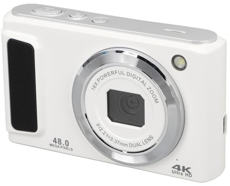 Digitalkamera, 4K UHD 48 MP Vlogging-Kamera mit 16-fachem Digitalzoom, Dual-Kameras Vorne und Hinten, 2,8-Zoll-IPS-Display, Autofokus Anti Shake, Kompakte Selfie-Kamera für den