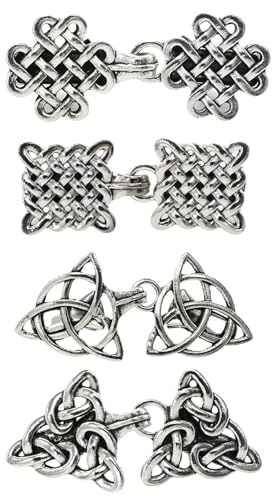 4 Stück Pullover Verschluss Clips, Schal Strickjacke Clips, Retro Antike Umhang Brosche, Legierung Cardigan Clip Kragen Kleid Metallclip, Vintage Hemd Broschen für Frauen Mädchen(4 Stile)