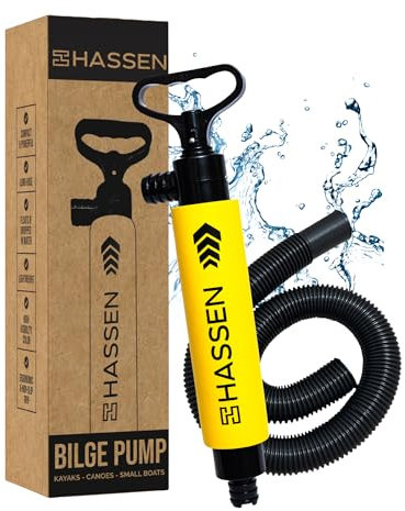 Manual Bilge Pump for Boats, Kayak Portable Hand Pumps for Water Removal - Long Hose Marine Safety Equipment Must Haves, Emergency Tool Home & Outdoors