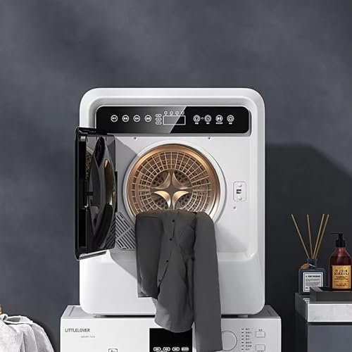 1000W Vented Tumble Dryer 4KG Drying Capacity, 3 Temperatures Adjustable, Stainless Steel Tub/LCD Smart Touch Panel, Small Electric Dryer for Apartment, Laundry, RVs (White)