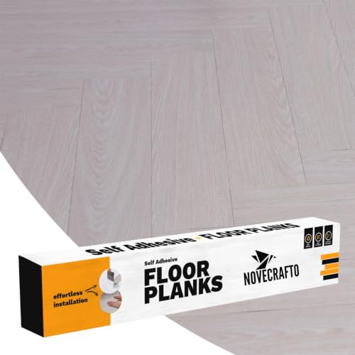 Self Adhesive Floor Planks - 30 Planks Pack Covering 44.88 Sqft / 4.17sqm | Each Stick On Tile Plank Measures 5.9x35.9in (91.4x15.2cm) | Peel and Stick Vinyl Flooring | Lactik-White Wood Effect