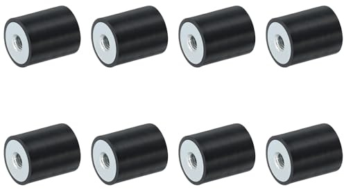 QUARKZMAN 8 Stück 20 x 25mm M6 Gewindebuchsen Vibrationsisolatoren | Ersetzt Antivibrationspads Flache Silentblock-Basisblock