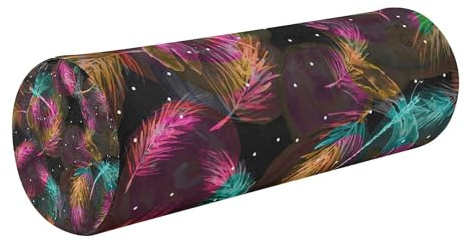 Almohadas de refuerzo para cama, almohada terapéutica para el cuello, almohadas redondas decorativas de espuma viscoelástica, almohada cilíndrica para el cuello con soporte para el cuello, diseño