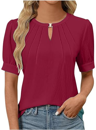 Cocila Scollo A V Donna in Saldo Camicia Oversize Bianca Camicetta Donna Fucsia Plus Size T Shirts Cotone Elastan Maglietta Basic Manica Corta Magliette Monocolore Rosa Maglia Giallo Fluo Maglie