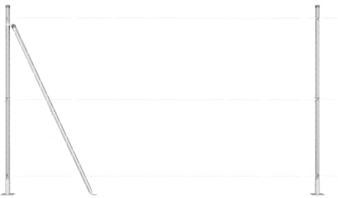 vidaXL Zaunpfosten 13 pcs Silber Ø32mm 160 cm Verzinkter Stahl, Garten- und Terrassenpfahl, modern, robust, wetterfest, höhenverstellbar, sichere Lösung