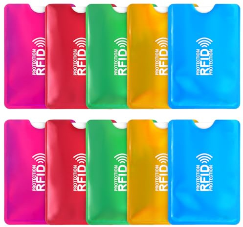 Vin Beauty 10 Stück Farbenfroher RFID-Kartenhalter, RFID Blocker Kartenhülle Blockierende Hüllen Bunte Kartenhüllen RFIDS-Ausweisschutz für Damen und Herren