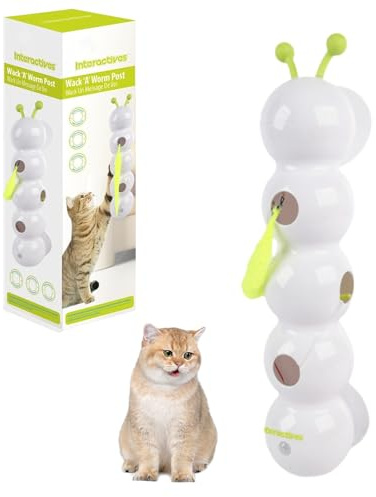 CMANLNYK Intelligentes sensorisches Wurm-Katzenspielzeug - Lichtausgelöste Auto-Katzen-Teasing, kratzfestes ABS-Material, rutschfester Saugnapf, löst Jagdinstinkte aus, lustiges interaktives