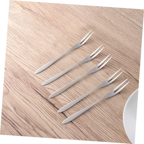 OUNONA 5 piezas Tenedores Inoxidable para Fruta y Postres Resistentes y Pulidos Aptos para Lavavajillas para Hogar Restaurante y Bar