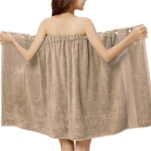 UJEDFHV Sauna Towel Gonna da bagno for donna, asciugamano da bagno super assorbente con fibbia elastica, perfetta come copricostume da spiaggia o a bordo piscina.(Khaki)