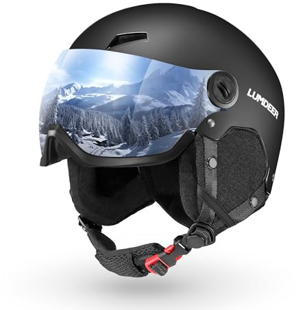 LUMDEER Kyro Skihelm Kinder mit Visier Snowboardhelm mit Brille | UV 400 Schutz für Klare Licht, Leichter & Sicherer, Geeignet für Brillenträger, Schneesport Snowboard Skifahren Winddicht