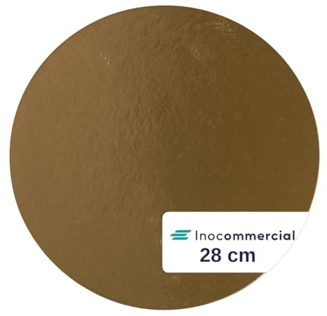 Inoverse Lot de 100 Supports à Gâteau Ronds en Carton – Ø 28 cm, Or, Disques Solides pour Gâteaux & Pâtisseries, Jetables & Robustes, Accessoires de Présentation pour Boulangerie & Fête