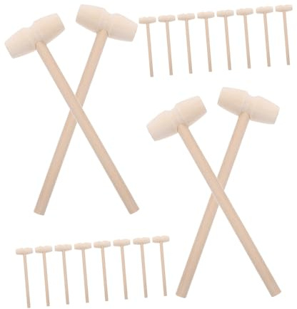 BESPORTBLE 30pcs Mini Wooden Mallet Portable Wood Hammer for Chocolate Breaking Cake Parties and Educational Play Compact for Easy Grip and Motor Skill Development
