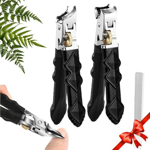Nagelknipser, Rutschfeste Griff-OberfläChe, Agelknipser Mit Breiter BackenöFfnung und Slanted Nail Clippers füR Senioren, füR Dicke NäGel (2pcs)
