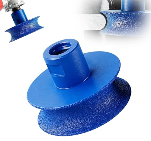 Diamond Concave Edge Grinding Wheel, Efficient Edge Profiling for Marble, Quartz, Granite, Ceramic & Concrete, Durable Brazed Diamond, Fits Angle Grinders & Electric Drills (10mm)