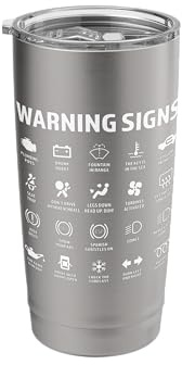 Funny Car Warning Signs Funny Driving Auto Mechanic Lights Stainless Steel Insulated Tumbler