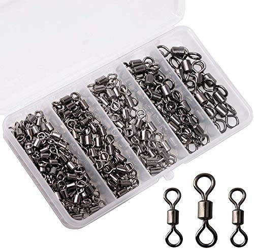 500stk Angeln Tönnchenwirbel Rollen Angelwirbel Solide Ringe Angeln Haken Anschluss Angelausrüstung Box