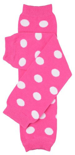 juDanzy Polka Dot Leg Warmers for Baby or Toddler Boys and Girls (One Size (12 pounds to 10 years), Hot Pink Polka Dot)