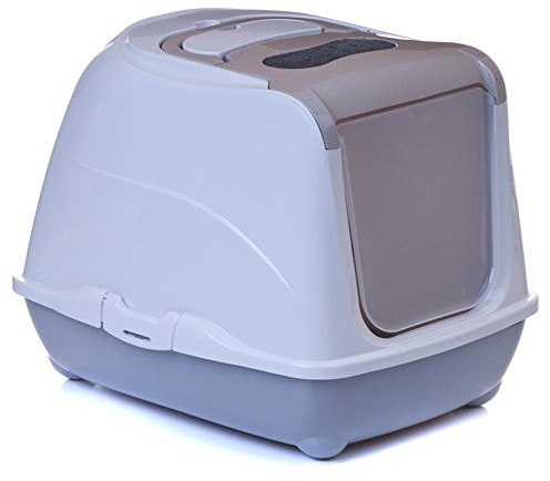 Katzentoilette Flip Cat L graubeige - Unterschale grau