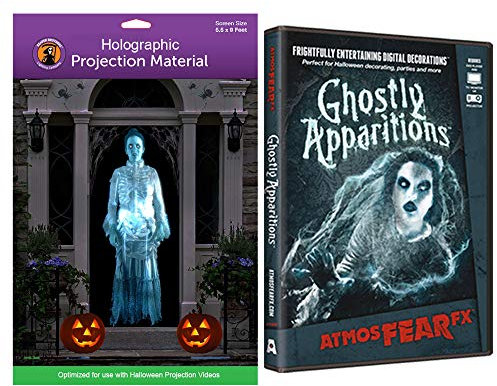 AtmosFX Ghostly Apparitions and 5.5’ x 9 Feet Hologram Rear Projection Screen Bundle (DVD)