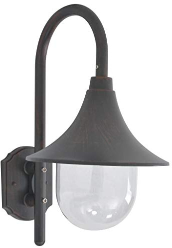 vidaXL Garten-Wandleuchte E27 42 cm Aluminium Bronze
