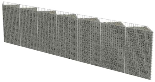 vidaXL Gabionmur i galvaniserat stål 450x30x100 cm