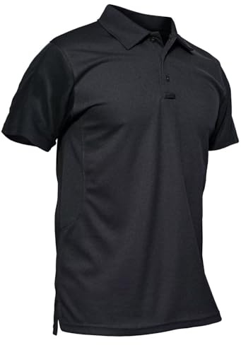 MAGCOMSEN Men Black Work Shirt Golf Polo Shirts Short Sleeve Combat Shirt Tactical Shirt XL