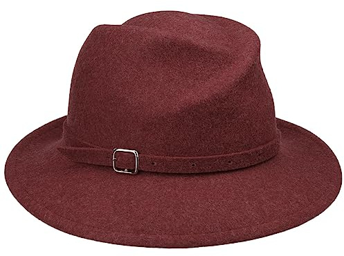 Mayser Twisted Crown Wollhut Filzhut Asymmetrisch Packable Handmade Made in EU Damen Winter Herbst rot One Size