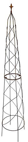 Ruddings Wood Extra Large 209cm Natural Rust Metal Orton Garden Obelisk Climbing Rose Plant Support Rusted Frame Pyramid